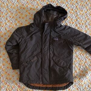 Patagonia Kids' Dark Brown Hooded Raincoat